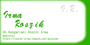 irma roszik business card